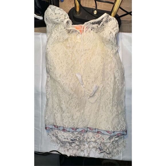 Coverup cape throw poncho swimsuit cover size small fringe native trim - Picture 5 of 9